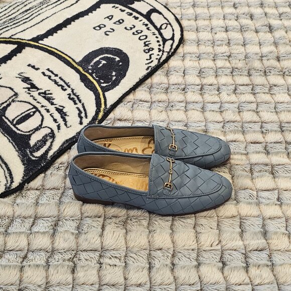 Sam Edelman Loraine Loafers Loraine Woven Bit Leather Blue Loafer size 8.5 - Picture 4 of 6